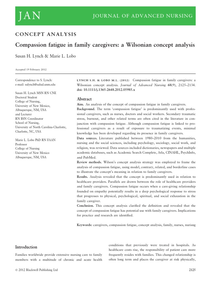 Compassion Fatigue in Family Caregivers | PDF | Psychological Trauma ...