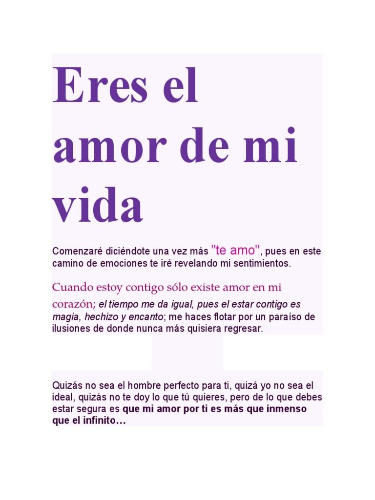 Eres el amor de mi vida | PDF | Poesía