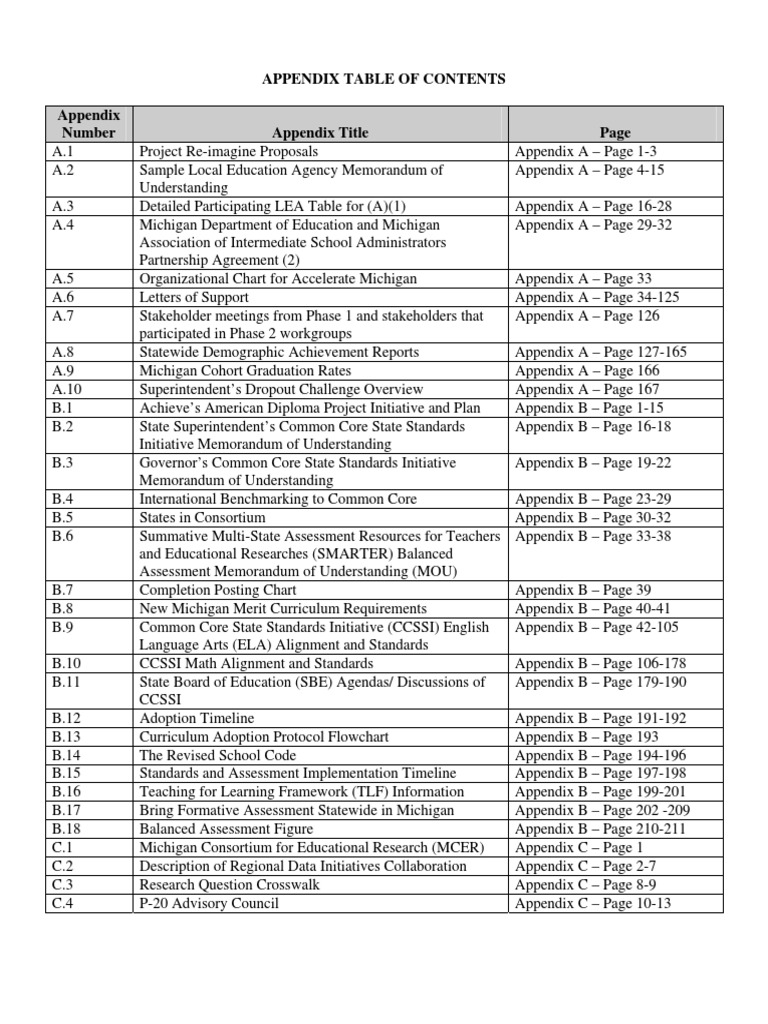 Mi Final Rt3 Appendices With Budget 5.26.10 | PDF | Common Core State ...