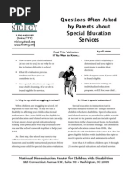 Download Questions Often Asked by Parents About Special Education Services by National Dissemination Center for Children with Disabilities SN32378513 doc pdf