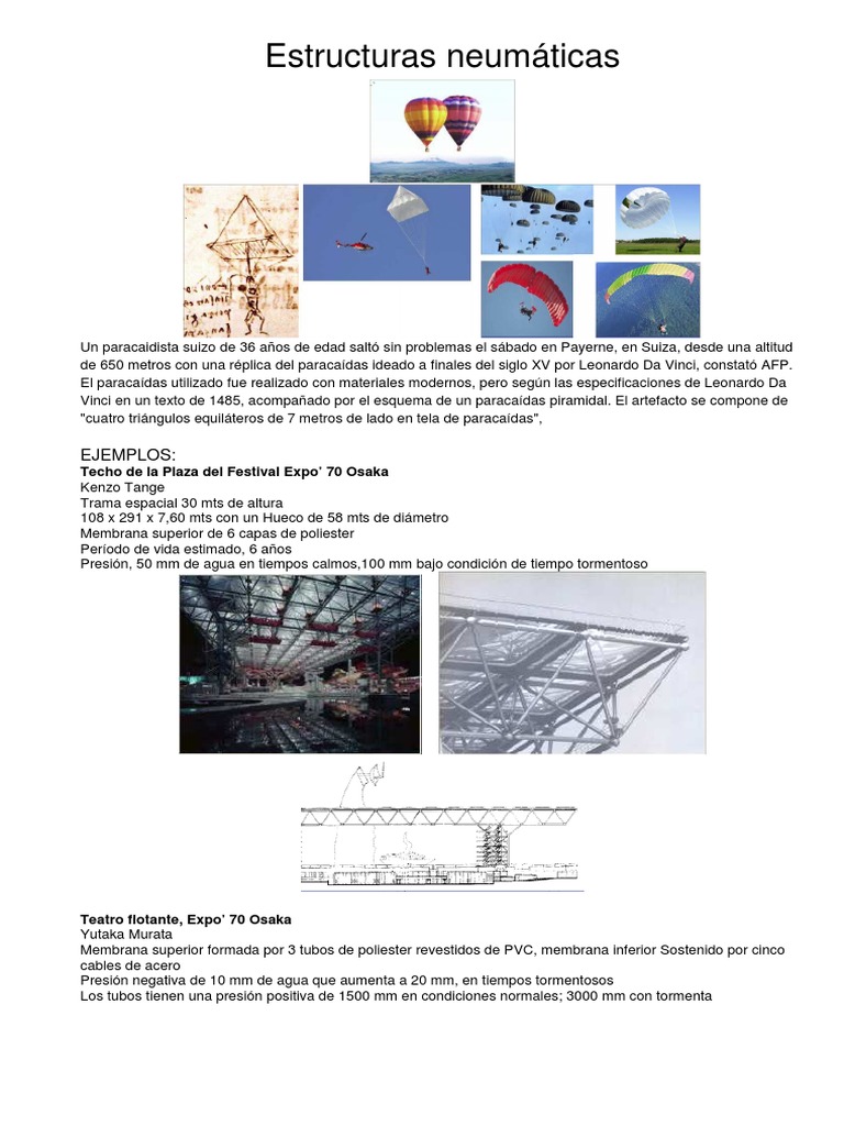 Estructuras Neumáticas | PDF | Velocidad del viento | Paracaídas