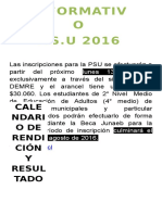 Informacion Psu 2016