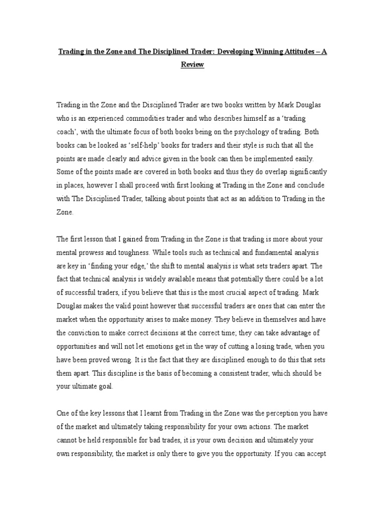 Trading in The Zone and The Disciplined Trader | PDF