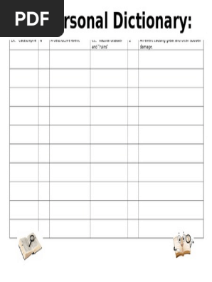 personal dictionary resources chart