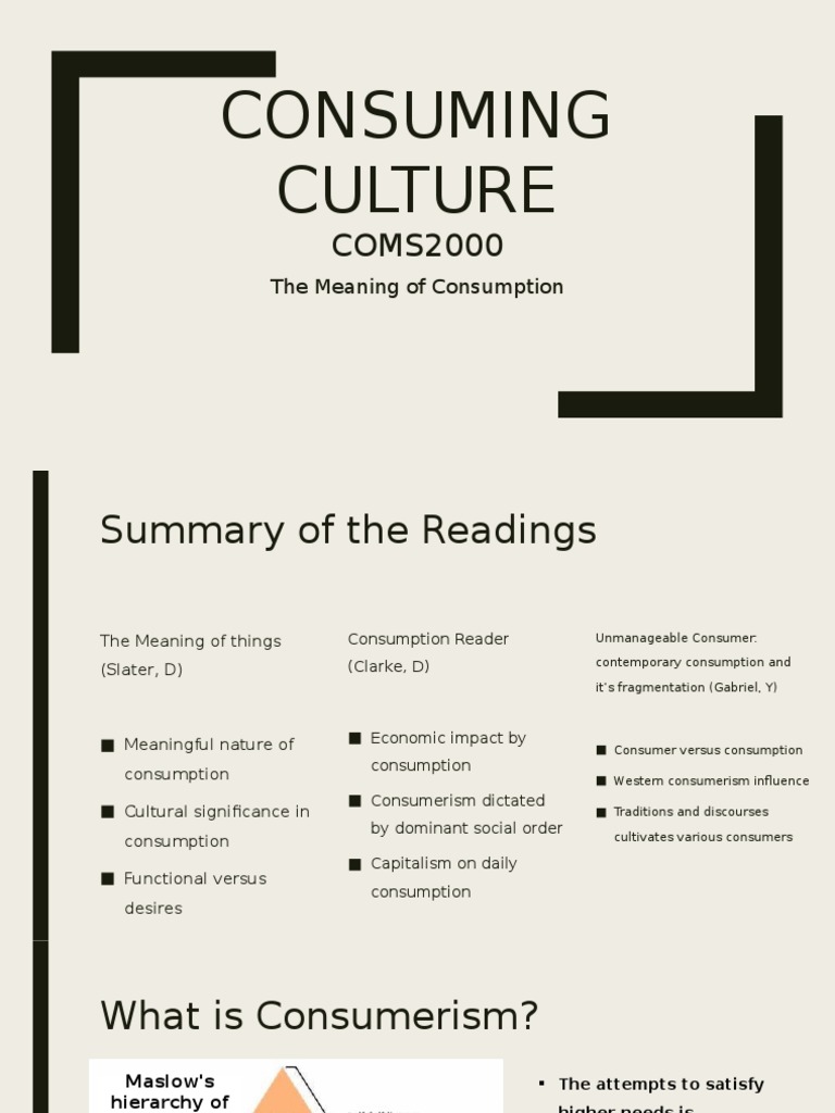 Consuming Culture | PDF | Consumerism | Economies
