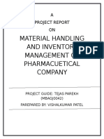 Material Handling and Inventory Management of Pharmacuetical Company