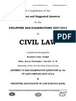 Civil Law Philippine Bar Examination Questions and Suggested Answers