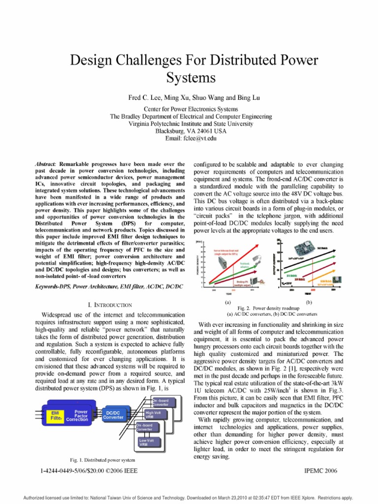 Design Challenges in Distributed Power Systems | PDF | Capacitor ...