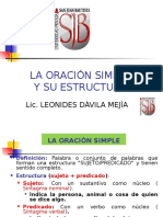 La Oracion Simple y Su Estructura