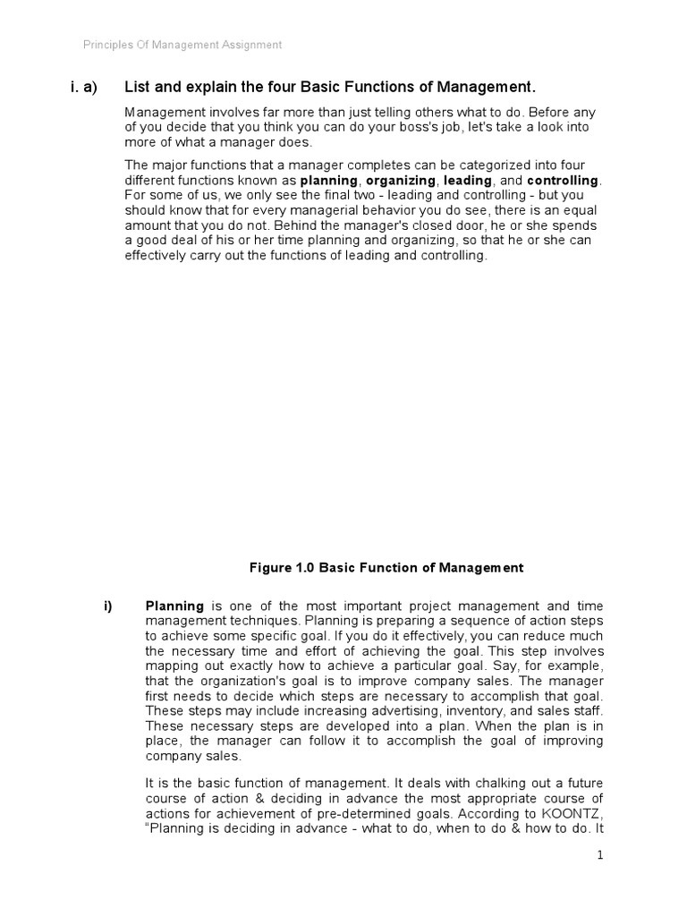 Management Functions Explained | PDF | Leadership | Organizational ...
