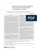 Eficacia de Un Programa de Intervenciones Terapéuticas en Estudiantes Universitarios Diagnosticados Con Dependencia Al Alcohol