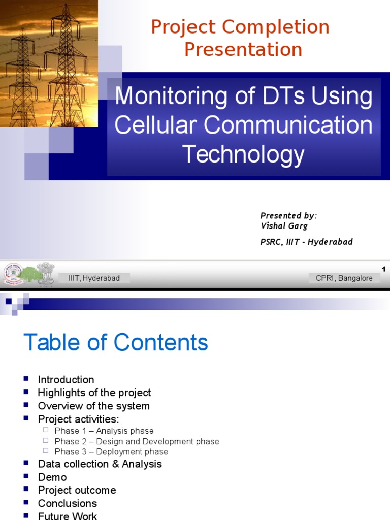 Monitoring of Dts Using Cellular Communication Technology: Project ...