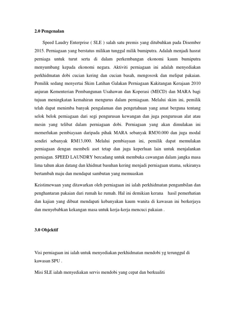 Kump 5 - Rancangan Perniagaan (Kedai Dobi)  PDF