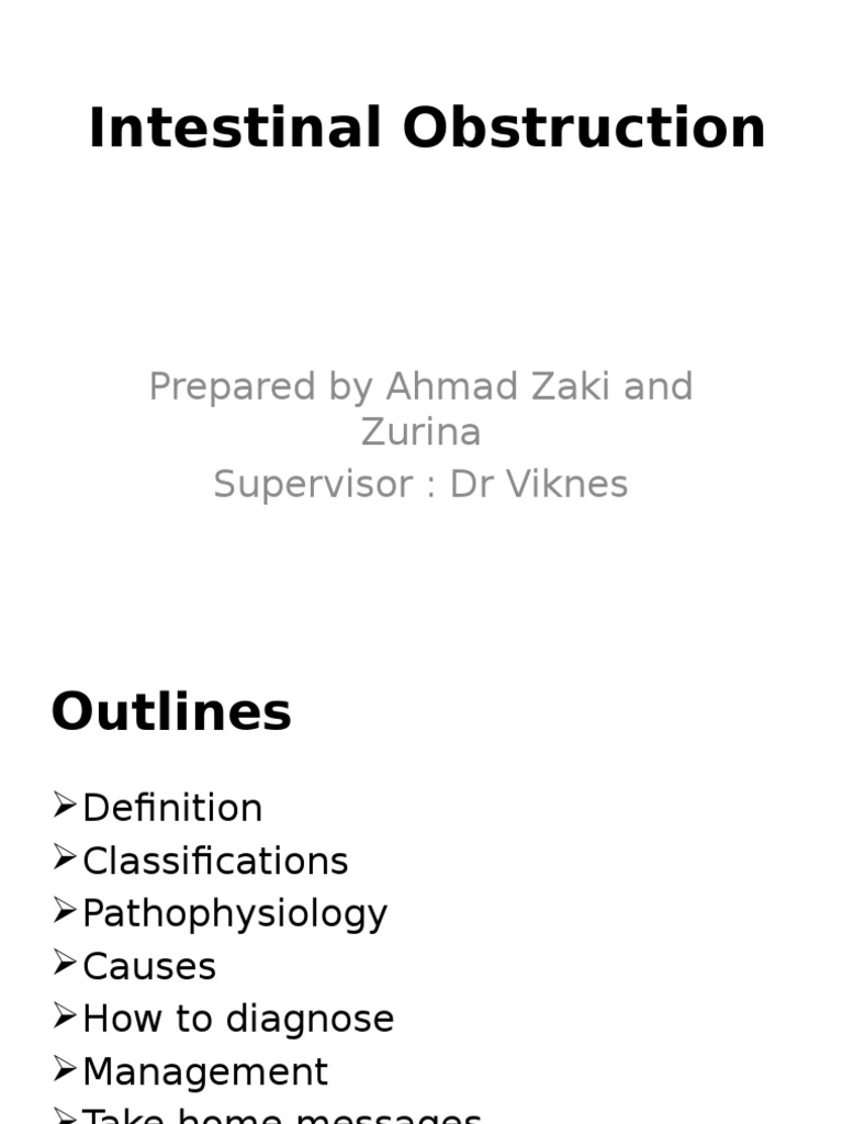 Intestinal Obstruction 4 PDF Digestive System Digestive Diseases