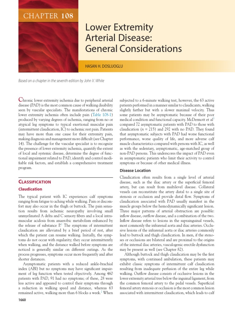 Lower Extremity Arterial Disease: General Considerations | PDF ...