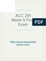 ACC 291 Final Exam: ACC 291 Week 5 Final Exam Answers - Transweb E Tutors