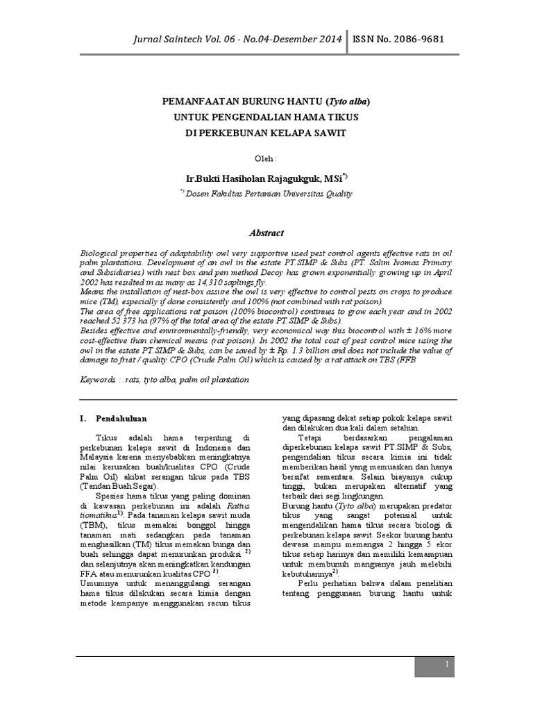 5 162723 01 Pemanfaatan Burung Hantu Bukti Hasiholan Pdf