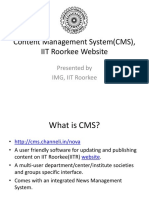 Content Management System (CMS), IIT Roorkee Website
