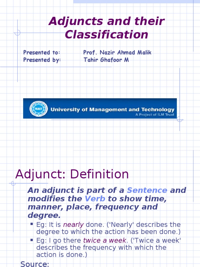 Adjuncts  Clause  Adjective