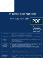 HP Summer Intern Application: Case Study: FDI To GDP
