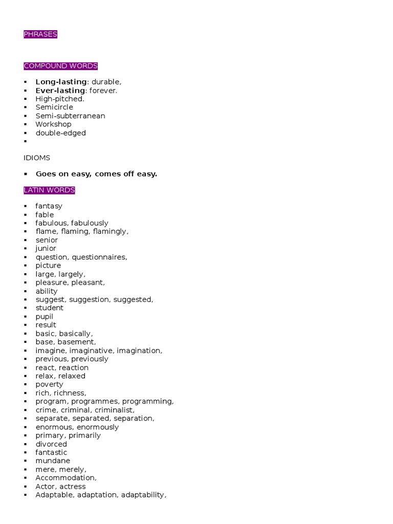 Latin Words for Lasting Wellness | PDF | Psychology | Wellness