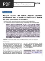 Bouguer Anomaly and Free-Air Anomaly Correlation Signatures in Parts of Benue and Kogi States of Nigeria