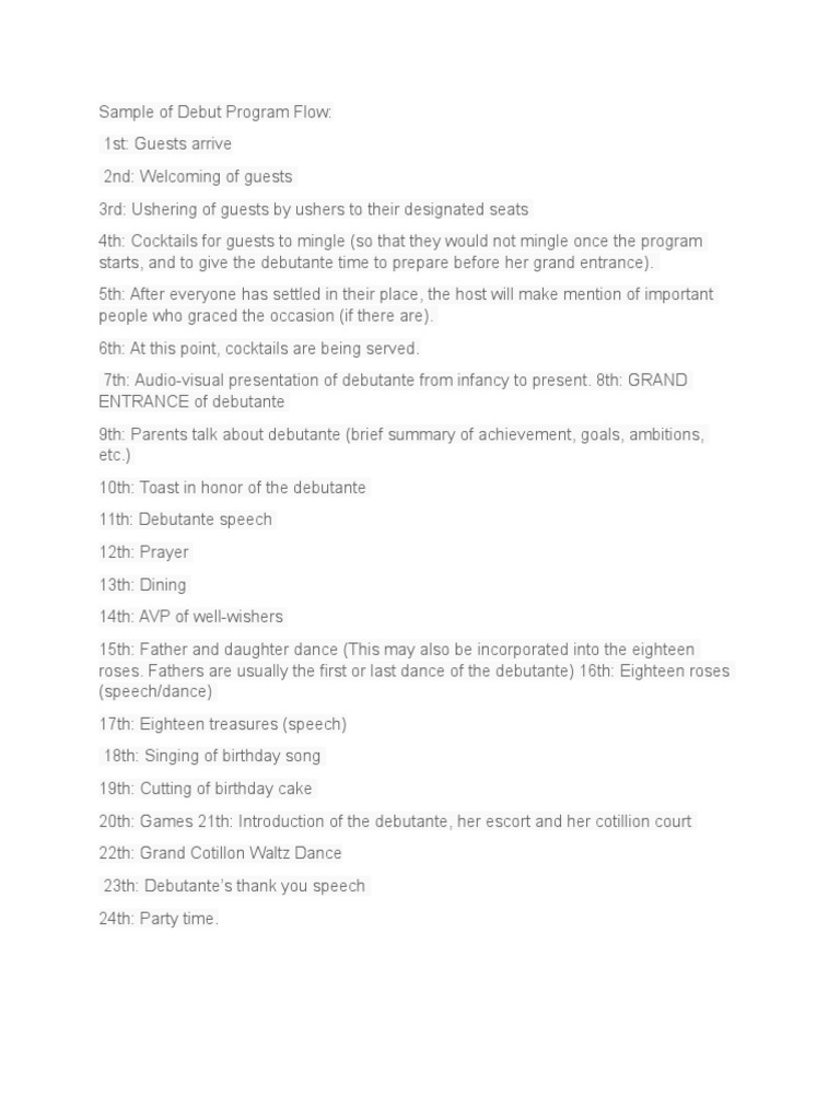 Sample Of Debut Program Flow Pdf Unrest