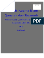 Agama Qana'ah & Tasamuh