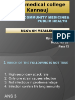 Govt. medical college Kannauj MCQ's on measles