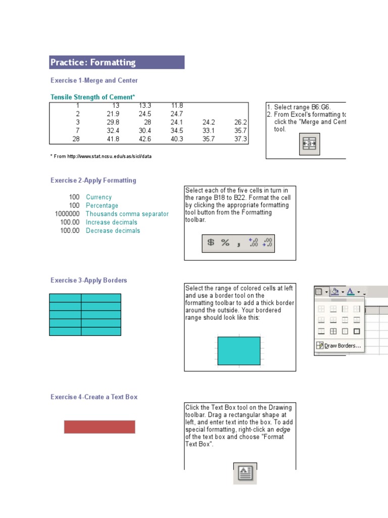 Excel Formatting and Formula Basics | PDF | Microsoft Excel | Pointer ...
