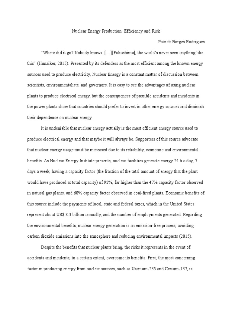 nuclear power plants argumentative essay