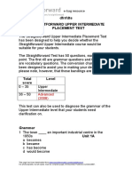 Dfrrfdte Straightforward Upper Intermediate Placement Test: Advanced (2008)