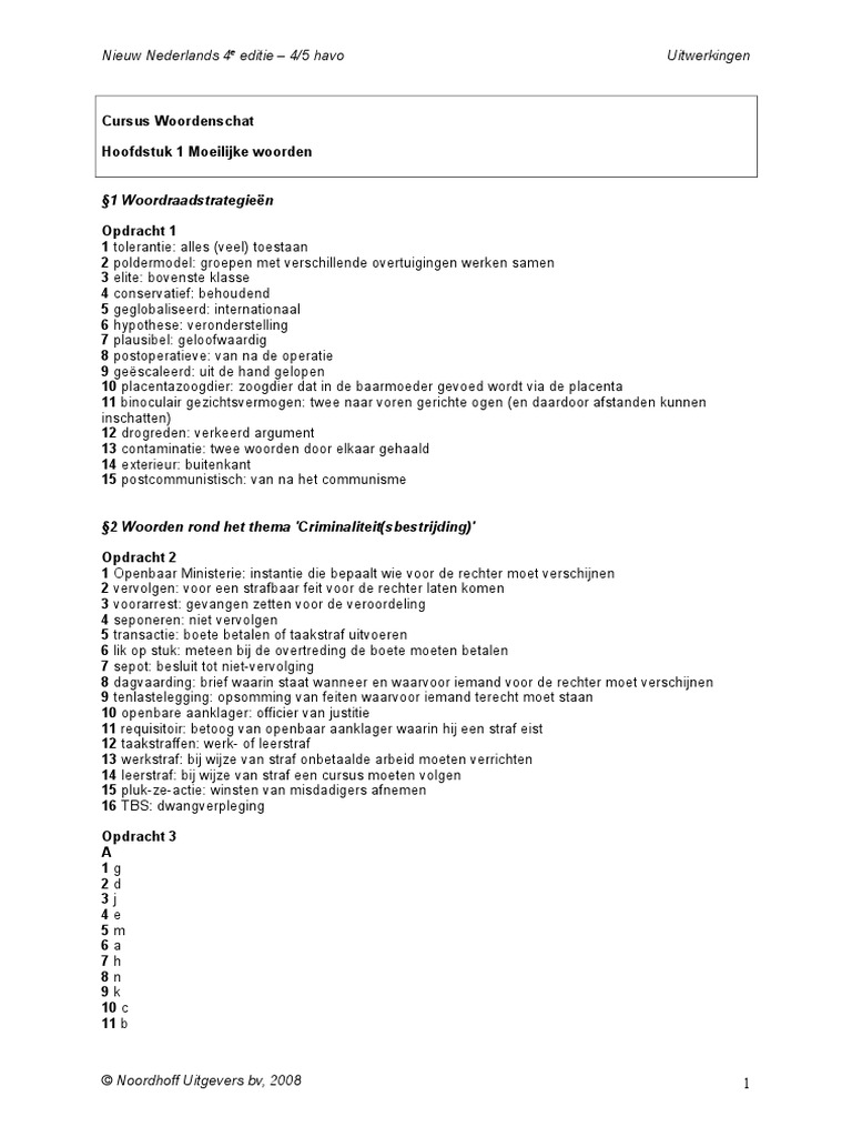 nieuw nederlands antwoorden 1 havo/vwo