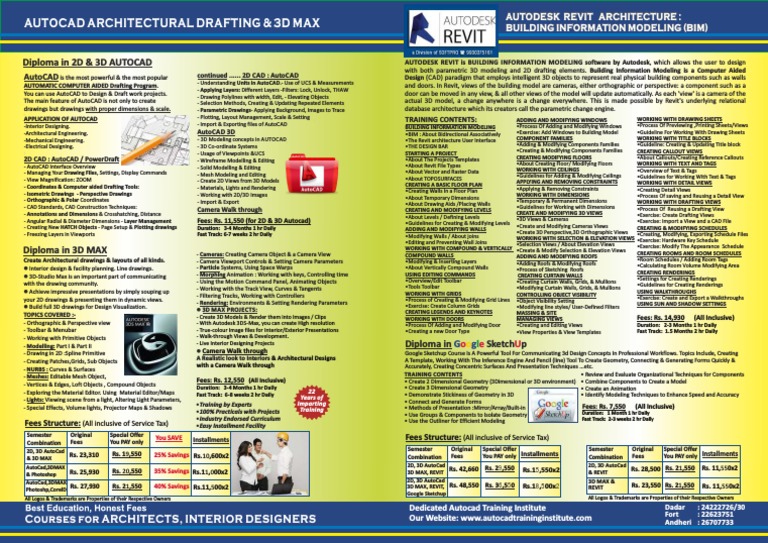 AutoCAD & Revit Architecture Courses | PDF | Art