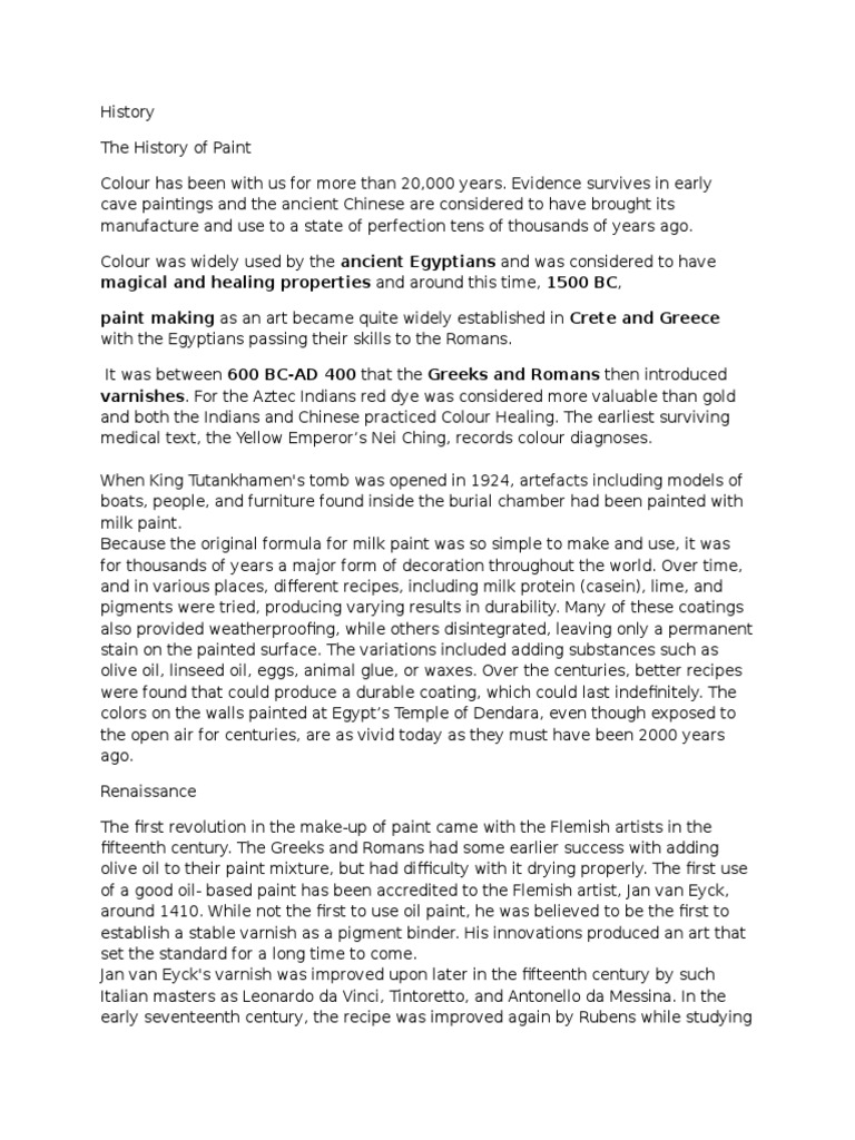 History of Paint PDF