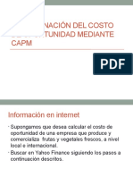 Determinación Del Costo de Oportunidad Mediante CAPM 1 