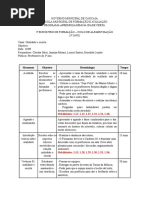 Planejamento Detalhado Da Formação