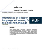 Bhojpuri Language Interference in Learning English