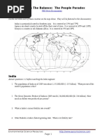 PBS World in The Balance The People Paradox Worksheet | PDF | Japan |  Environmental Social Science
