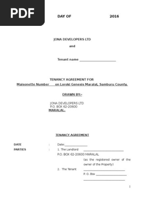 TENANCY Agreement kenya