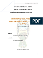 Seguimiento Geologico de Perforacic3b3n Del Pozo La Pec3b1a 75 1 PDF