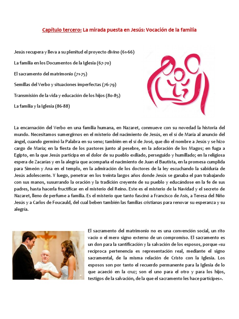 La mirada en Jesús y la familia | PDF | Sacramentos | Amor
