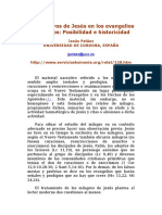 Los Milagros de Jesus en Los Evangelios Sinopticos. Posibilidad e Historicidad. Jesus Pelaez