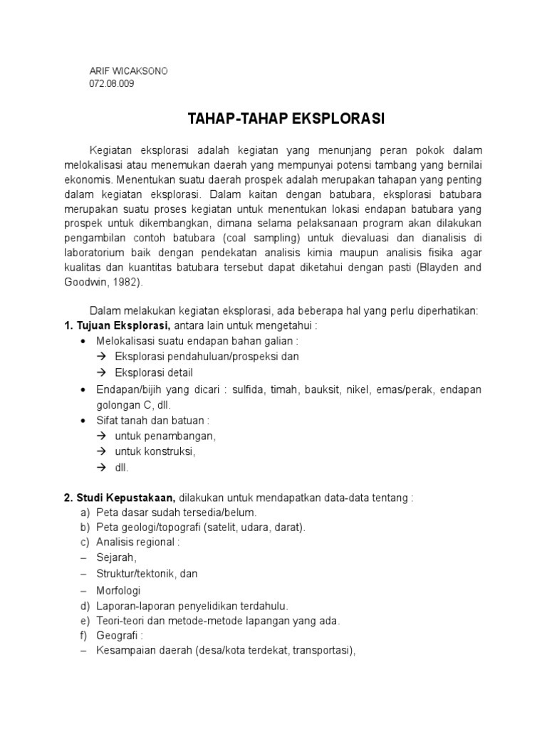 Tahapan Eksplorasi Batubara | PDF | Ilmu Sosial | Teknologi & Rekayasa