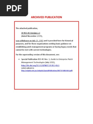 Patch Management Nist