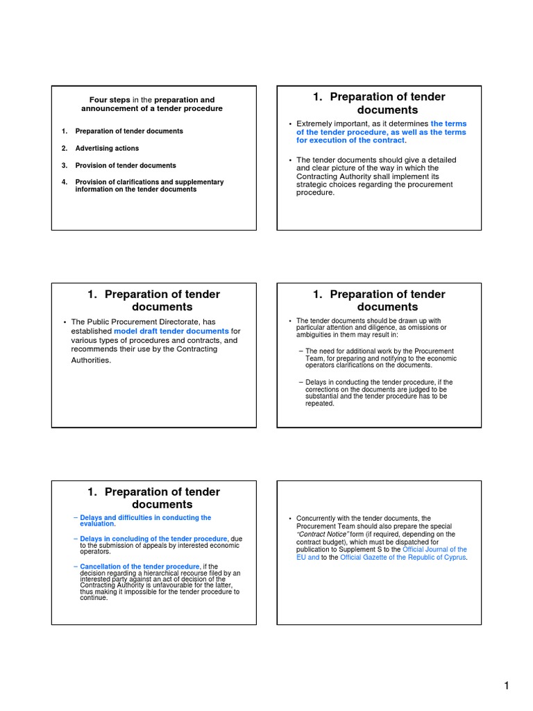 Tender Document Preparation Guide | PDF | Road | Transport