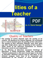 Qualities of A Teacher: Dr. Fr. Davis George