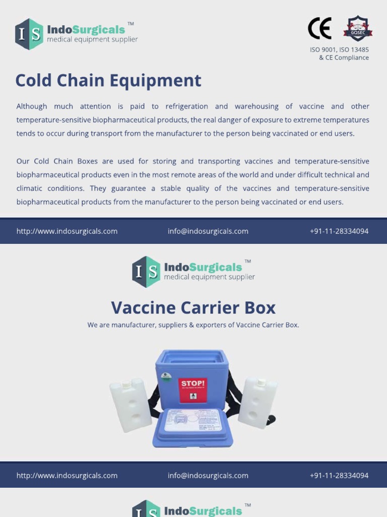Cold Chain Equipment for Vaccine Transport | PDF