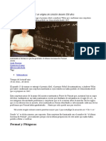 El Último Teorema de Fermat; Un Enigma Sin Solución Durante 358 Años