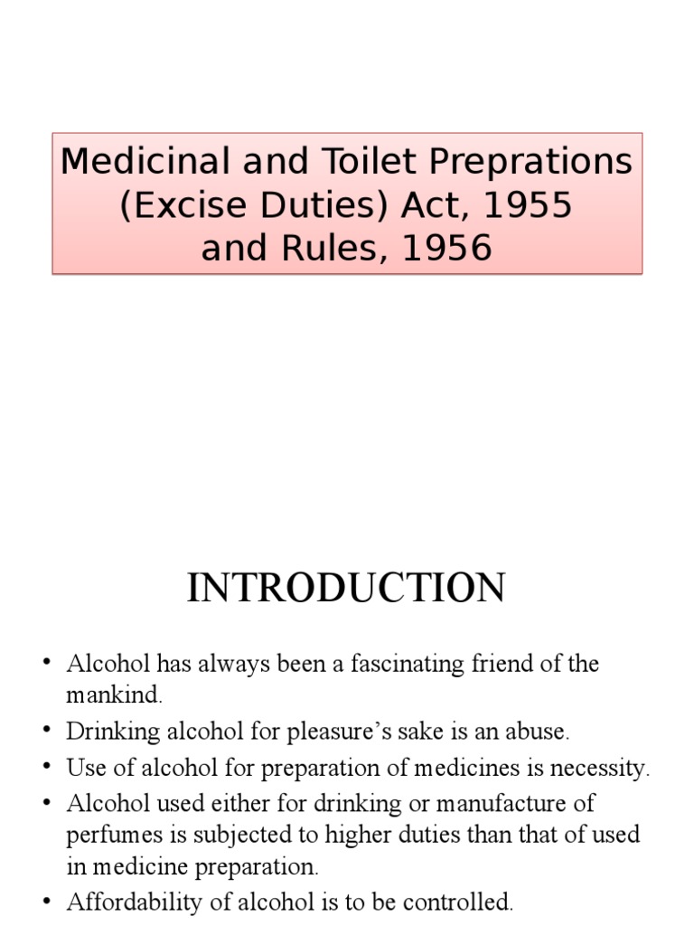 Medicinal and Toilet Preparation Act 1955 PDF